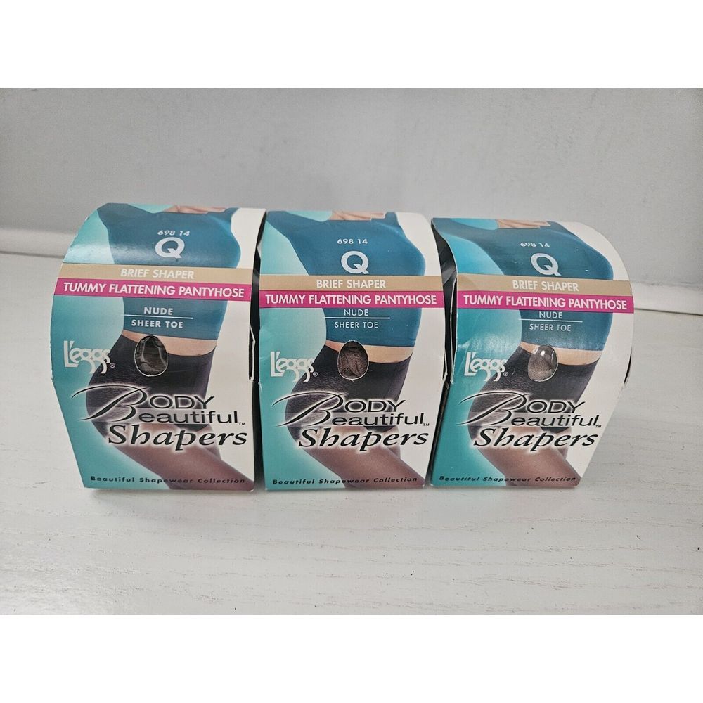 Legg's Body‎ Beautiful Tummy Flattening Pantyhose 69814 Sz Q Jet Nude Sheer Toe